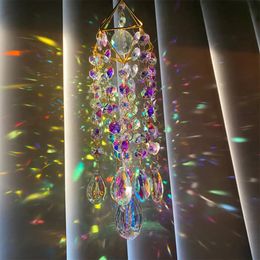 50CM Crystal Suncatcher Hanging Wind Chime Garden Prismas Decorations Balconies Sun Catcher To Hang Rainbow Maker Glass Prisms 240430