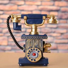 Decorative Objects Figurines Bronzers Highlighters ERMAKOVA 74 Retro Resin Telephone Figurine Vintage Rotary Dial Phone Craft Bar Coffee Shops Decorative Statue