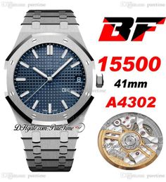 BFF 41mm A4302 Automatic Mens Watch Blue Textured Dial White Stick Markers Stainless Steel Bracelet 5 Styels Super Edition Puretim3429726