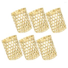 Vases 6 Pcs Bamboo Cup Sleeves Flower Silverware Setss Decorative Glass For Centrepieces Woven Cover