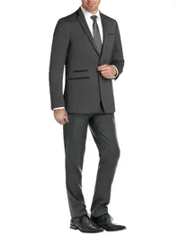 Men's Suits 2 Pieces Slim Fit Two Button Notched Lapel Tuxedo Blazer & Trousers