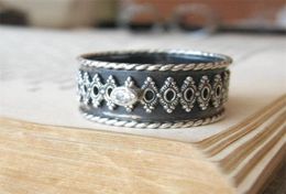 Vintage Solid 925 Sterling Silver Diamond Rings Double Laces Celtic Knot Rings for Women Wedding Silver Jewellery Size 5121026321