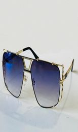 Cool Pilot Sunglasses Legends 9093 Gold Black Blue Shaded Shield Style Glasses Unisex Sun Shades with Box1290356