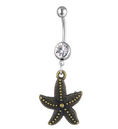 d06391 1 Colour nice seastar style belly ring clear as imaged piercing body jewlery navel belly ring body jewelry2287865