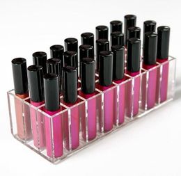 New Clear Acrylic 24 Grids Lipstick Holder Makeup Organiser Nail Polish Rac4929879