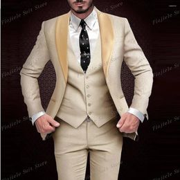 Men's Suits Business Party Prom Perform Men Suit Groom Groomsman Wedding Casual Formal Occasion Tuxedos 3 Piece Set Jacket Vest Pants