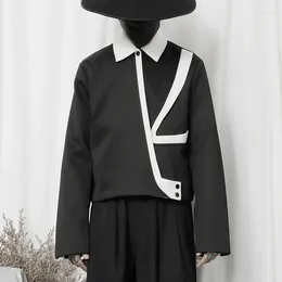 Men's Jackets Original Designer Short Coat 2024 Spring National Tide Brand Black And White Color Contrast Loose Jacket Top