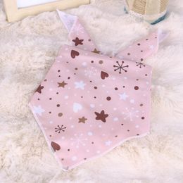 Dog Apparel Supet 1Pc Triangular Bandage For Pets Star And Moon Pattern Cats Dogs