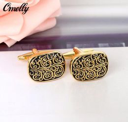18K Gold Drop Personalised Mens Cufflinks for Men Designer Cuff links Fashion Accessories Jewellery Whole Cheap1013378