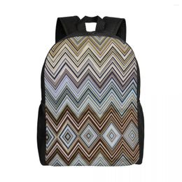 Backpack Bohemian Colourful Chic Backpacks For Boys Girls Geometric Zigzag School College Travel Bags Bookbag Fits 15 Inch Lapt