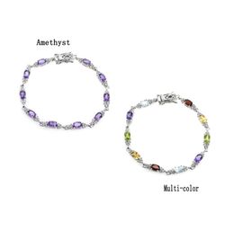 Factory Direct Fashion 925 Sterling Silver South African Purple Gold Gemstone Beads Ladies Bracelet Jewelry Bracelet9227614
