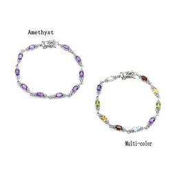 Factory Direct Fashion 925 Sterling Silver South African Purple Gold Gemstone Beads Ladies Bracelet Jewellery Bracelet9227614