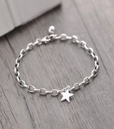 925 Sterling Silver Vintage Star Bead Charm Bracelet ampBangle For Women Wedding Party Jewelry Gift Jlfjdla3384604