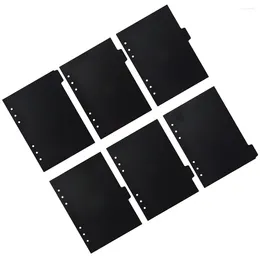 6Pcs Binder Dividers 6 Ring Removable Labels Plastic Sheets Insertable Index Page Hole Punch Letter A5