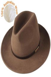 Fedora Hat for Women Men 100% Wool Felt Wide Brim Hat Vintage Jazz Fedora Couple Cap Winter chapeau femme4083692