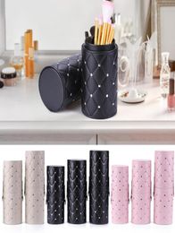 Fashion PU Leather Makeup Brush Storage Case Empty Holder Snap Organizer4989843