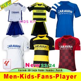 Real Zaragoza Soccer Jerseys 2024 Special Edition Blue Top Camiseta De Futbol Home White Away Third 3rd Men's Uniform IVAN VADA BAKIS MOLLEJO Football Shirt