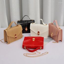 Shoulder Bags Crocodile Pattern Small Square Bag Messenger Armpit Solid PU Leather Fashion Women Crossbody Handbag