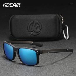 Rectangular Polarized Sunglasses Men Driving Fishing Sunglass TR90 Flexible Frame Mix Stainless Steel Glasses Temples 215w