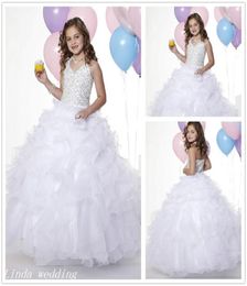 White Colour Girl039s Pageant Dress Princess Ball Gown Organza Beaded Party Cupcake Prom Dress For Young Short Girl Pretty Dres9054622