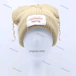 Beanie/Skull Caps New Cute Fashion Hooded Lover Boy Ear Knit Double-layer Warm Fox Ear Woollen Hat Niche Design Women Personality Cold Hat 8866