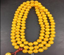 10mm Natural yellow agate beads necklace with C10123456293804