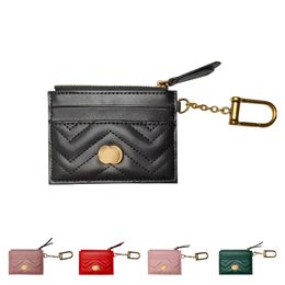 Marmont keychain card holder Designer Wallet quilted Purse Luxurys passport holders Leather Coin Purses Womens Cardholder Mens zippy Wallets 10a pocket Organiser