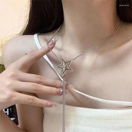 Chains Titanium Steel Pull Butterfly Necklace Women's Long Tassel Clavicle Chain Light Luxury Fashion Versatile Girl Body Jewellery