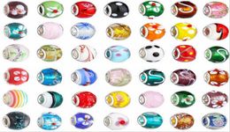 2015 New Glass Beads Charms pretty European Murano Glass Biagi Large Big Hole Rroll Beads Fit For Charm BraceletsNecklace Mix Col6693501