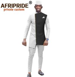 African Dashiki Top Pant Hat Set 3 Piece Outfit Men Clothes Streetwear African Suit Men Africa Clothing Formal Attire A039 2011092109271