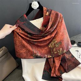 Scarves The Four Seasons 180 70CM Fashion Design Gambiered Guangdong Gauze Shawl Women Print Warm Hijab Silk Scarf