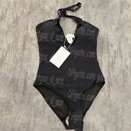 Women Sexy Swimwear Luxury Black Bikini Low Back One Piece Designer Swimsuit Summer Beach Holiday Charming Swimsuits Bathing Suit