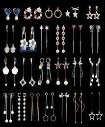 Mix 20 Pairs lot Long Earrings Female Tassel Earrings Korean Retro Pearl Earrings for Wholes4215659