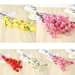 Decorative Flowers Artificial Flower Cherry Plum Peach Blossom Branch 63cm Silk Home Dining Room DIY Wedding Decoration