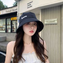 2024 New Spring/summer Fisherman Hat with Face Covering and Sun Protection Letter Label Fashionable Versatile Showcasing Small Personalised Bucket