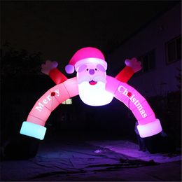 wholesale 8m 26ft wide Outdoor Christmas Inflatable Arch With Blower For Nightclub Christmas Stage Event Decor Christmas Decoration