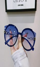 Sunglasses 2022 Vintage Cat Eye Round Women39s Korean Version Metal Rimless Gradient Sun Glasses Luxury Shades UV4004864271