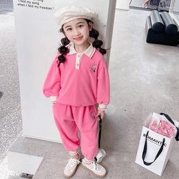 Clothing Sets Spring Baby Girls Children Cartoon Pullover Sweatshirt Sweatpants Kids Clothes Outfits Casual Sportswear