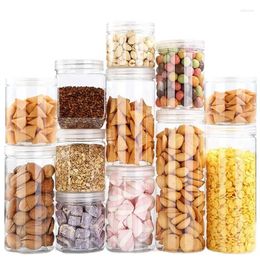 Storage Bottles For Plastic Bottle Cookie Packaging Food Kitchen Sealed Grains Tanks Containers Transparent 10pcs/lot Jars