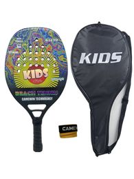 614yo Kids Beach Tennis Racket Beginner Carbon Fibre 270g Light Suitable For Child With Cover Presente Black Friday 240419