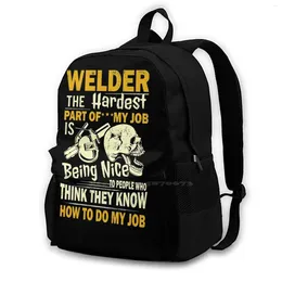 Backpack Hardest Part Of My Job Teen College Student Laptop Travel Bags Funny Proud Usa Crazy Tough Bluecollar