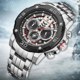 Wristwatches Quartz Watch For Men Top Brand Business Luxury Chronograph Calendar Luminous Stainless Steel Montre Homme