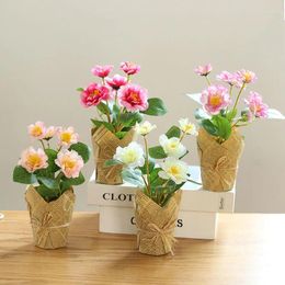 Decorative Flowers Rose Simulation Bonsai Silk Green Plants Creative Indoor Tabletop Decorations Artificial Potted Gift