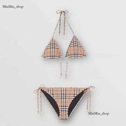 Kids Bathing Suits Summer Swimsuit Stripe Thread Head Cheque Pattern Girl Set Fashion Comfortable Clothes Bikinis Childreniftp 680