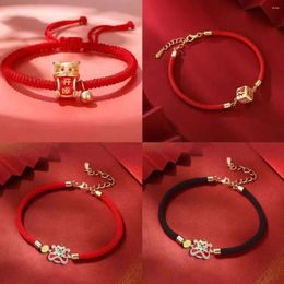 Charm Bracelets Fashion Blessing Word Red Rope For Women Traditional Chinese Year Lucky Symbol Jewellery Zodiac Sign Shaped Gifts