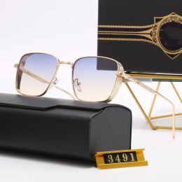 2024 New Luxury Designer Sunglasses For Men Summer Stylish SteamPunk Square Style Sunglasses Cool Metal Side Shield Brand Design Sun Glasses 3491