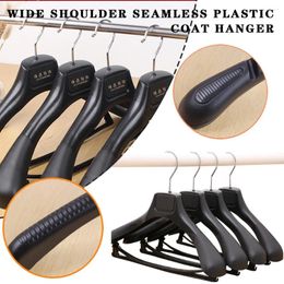 Hangers Shoulder Dry Wide Hanger Luxury Strong Plastic Thick Bearing Suit 5pcs And Non-slip Wet Clothes Rack Seamless Use Capacity
