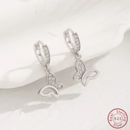 Dangle Earrings 2024 Japan And South Korea 925 Sterling Silver Butterfly Zircon Meeting Women's Minimalist Fashion Needs Gift