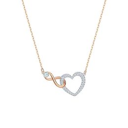 neckless for woman Swarovskis Jewelry Matching Rose Gold Eternal Love Necklace Female Swarovski Element Crystal Heart-shaped Clavicle Chain Female