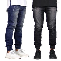 Men's Jeans 28-38 Men Jogger Casual Fashion Cotton Stretch Slim Fit Denim Pants Trousers Streetwear Hip Hop Black Blue